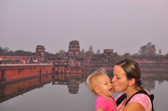 me, Maya, the moat and Angkor Wat